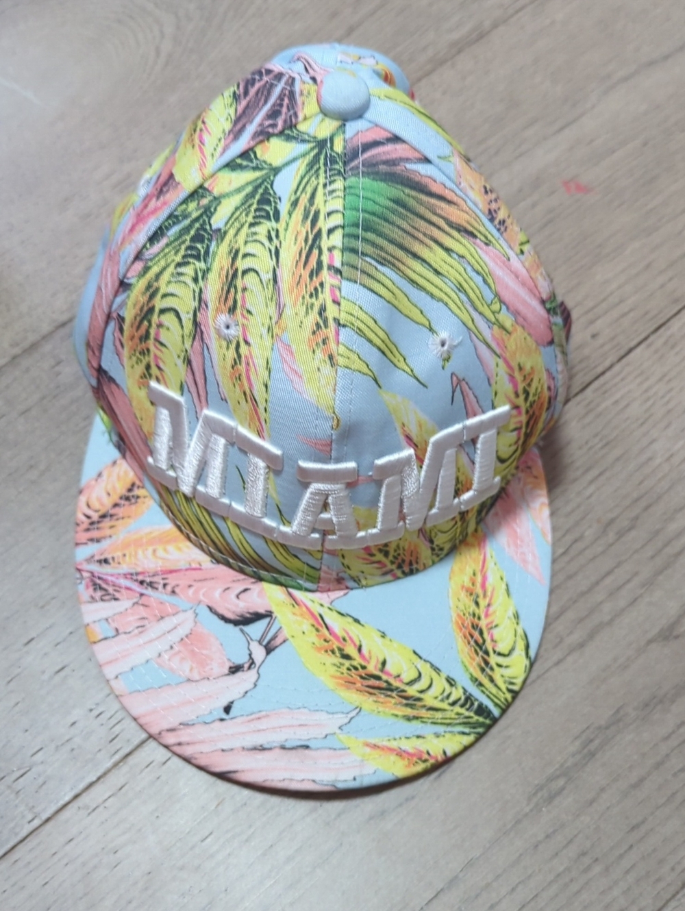 Pastel Tropical Miami Embroidered Snapback Baseball Cap - Like New